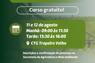 Secretaria da Agricultura promove curso sobre aplicação de agrotóxicos hormonais