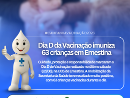 Dia D da Vacinação imuniza 63 crianças em Ernestina
