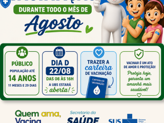 Secretaria da Saúde de Ernestina promove campanha de vacinação durante o mês de agosto